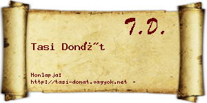Tasi Donát névjegykártya