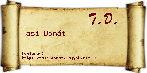 Tasi Donát névjegykártya